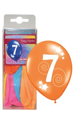 12 Luftballons Zahl 7 Farbmischung 30cm