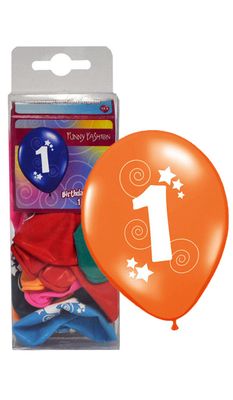 12 Luftballons Zahl 1 Farbmischung 30cm 12 Luftballons Zahl 1 Farbmischung 30cm
