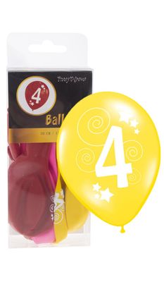 12 Luftballons Zahl 4 Farbmischung 30cm 12 Luftballons Zahl 4 Farbmischung 30cm