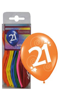 12 Luftballons Zahl 21 Farbmischung 30cm