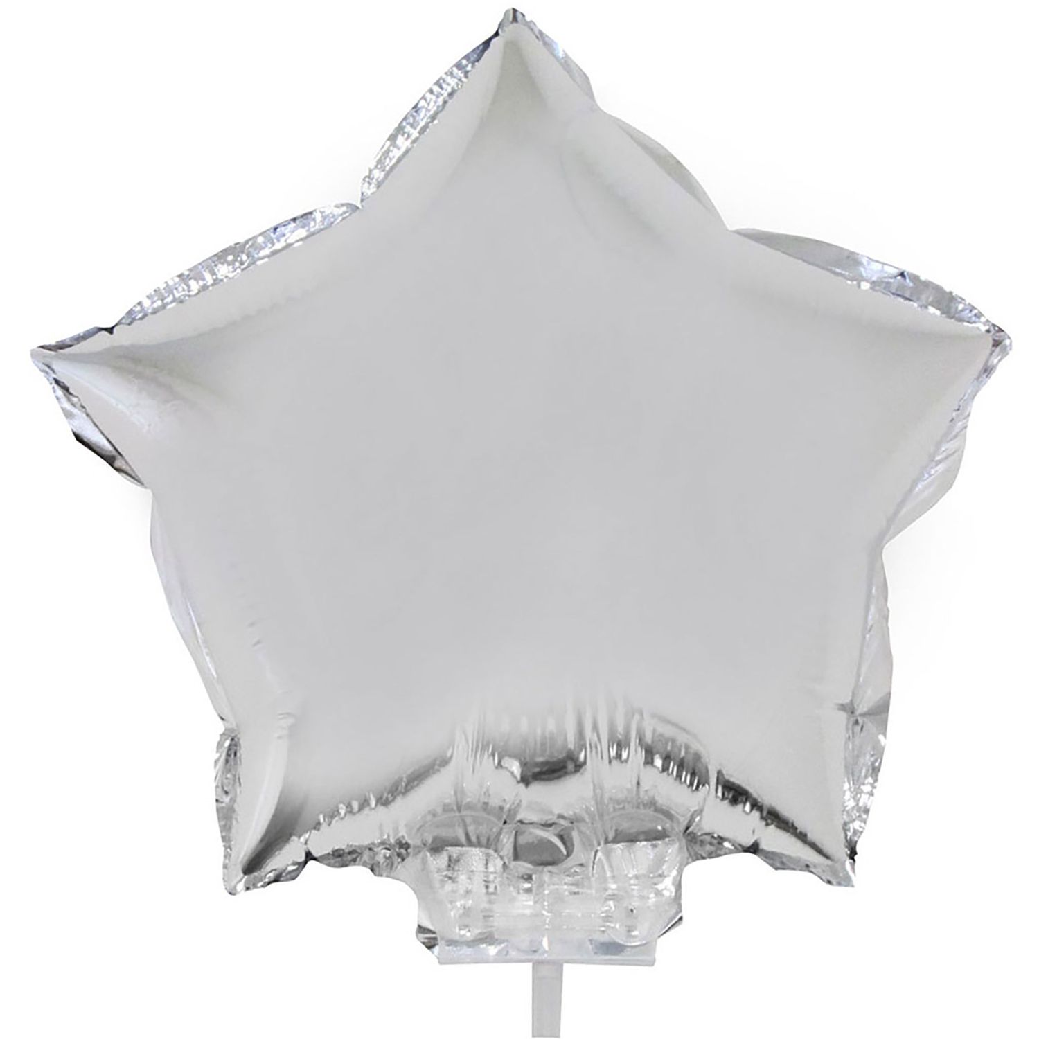 Folieballon 28cm met stokje ster Zilver