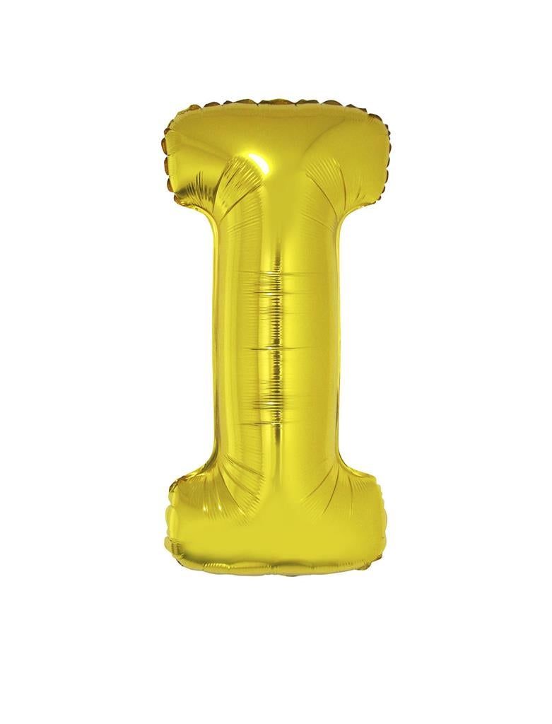 Folieballon 102m letter I Goud
