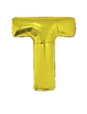 Folienballon T Gold 102cm Folienballon T Gold 102cm