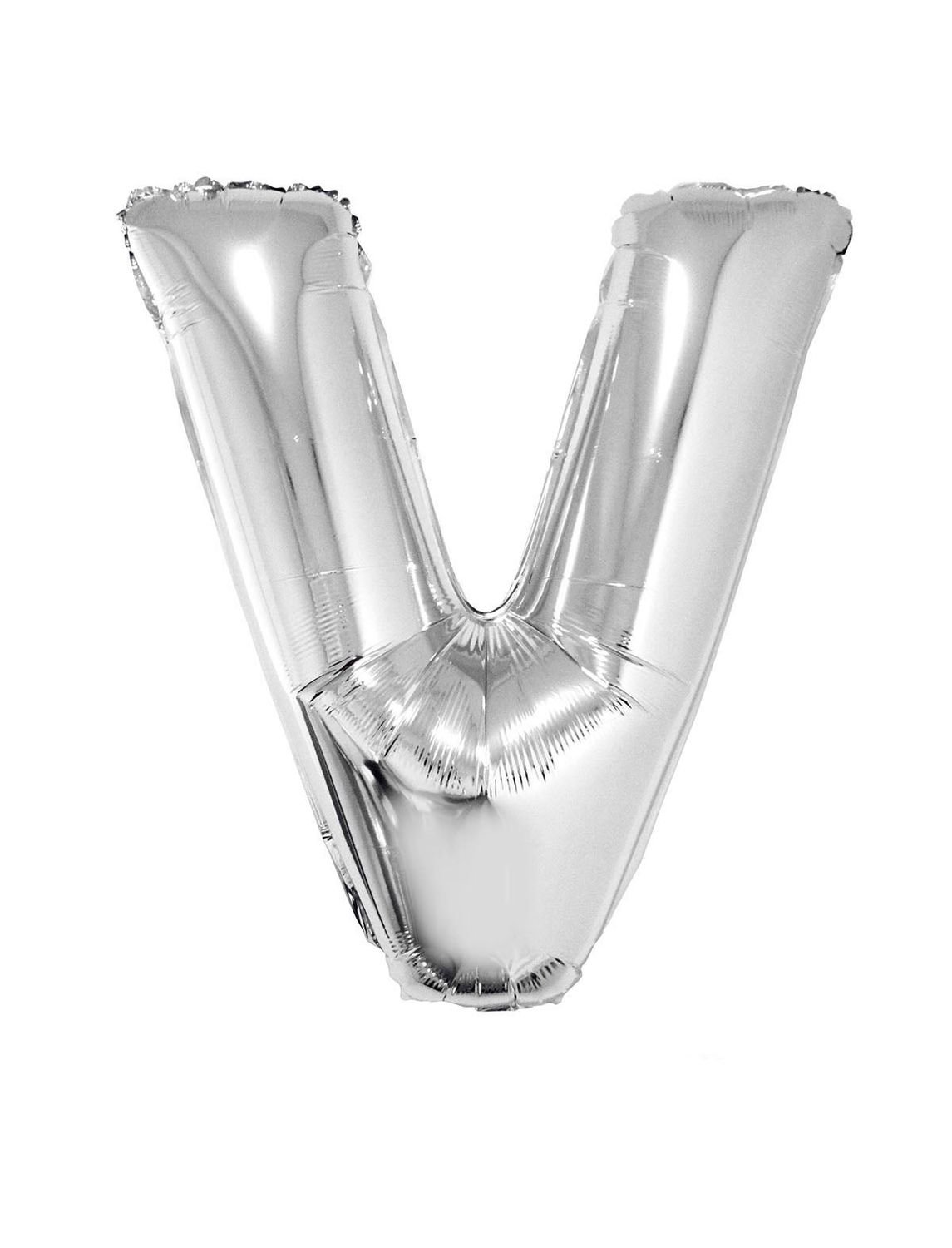 Folieballon 102m letter V Zilver Folieballon 102m letter V Zilver