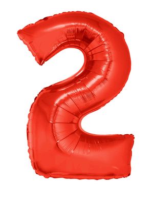 XXL Folienballon Zahl 2 Rot 102cm