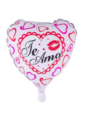 Folienballon Weiß 45cm Herz TE AMO