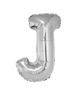 Folienballon J Silber 102cm