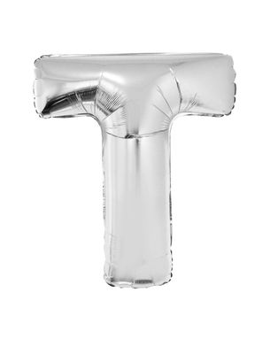 Folienballon T Silber 102cm Folienballon T Silber 102cm