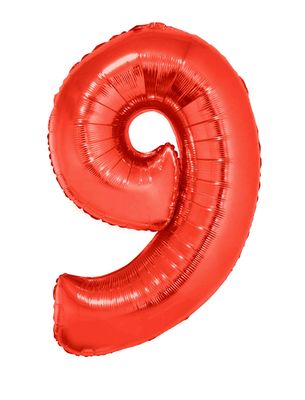 XXL Folienballon Zahl 9 Rot 102cm