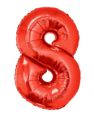 XXL Folienballon Zahl 8 Rot 102cm