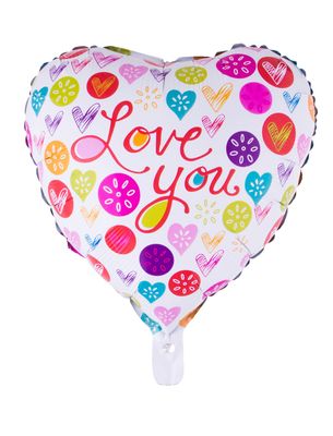 Folienballon Herz 45cm LOVE YOU