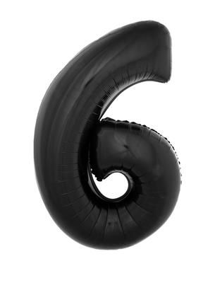 XXL Folienballon Zahl 6 Schwarz 102cm