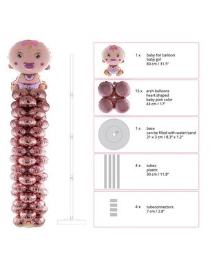 Ballonsäule Baby Mädchen 25-Teilig Ballonsäule Baby Mädchen 25-Teilig