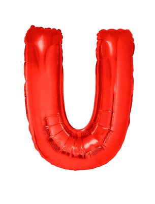 Folieballon 102m letter U Rood Folieballon 102m letter U Rood