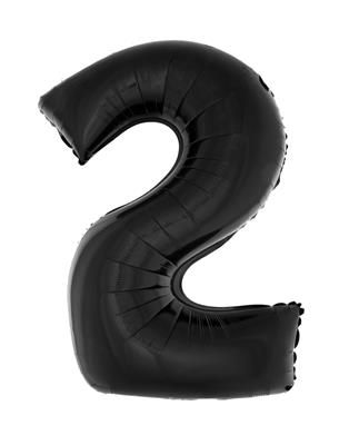 XXL Folienballon Zahl 2 Schwarz 102cm XXL Folienballon Zahl 2 Schwarz 102cm