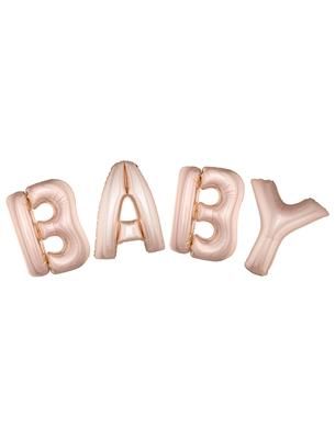 Folienballon Set Schriftzug BABY 102m Rosa