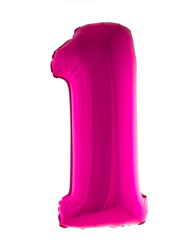 XXL Folienballon Zahl 1 Pink 102cm