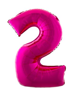 XXL Folienballon Zahl 2 Pink 102cm