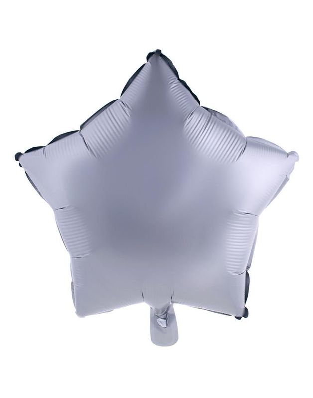 Folienballon Stern 45cm Chrome  Silber