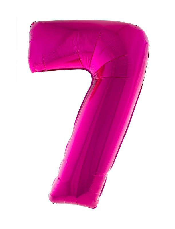 XXL Folienballon Zahl 7 Pink 102cm