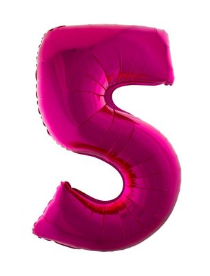 XXL Folienballon Zahl 5 Pink 102cm