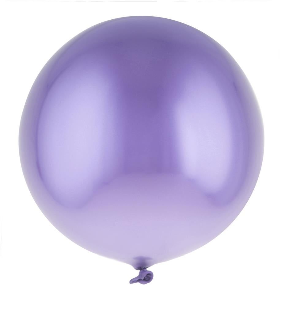 12 Runde Latexballons Chrome Lila 35cm