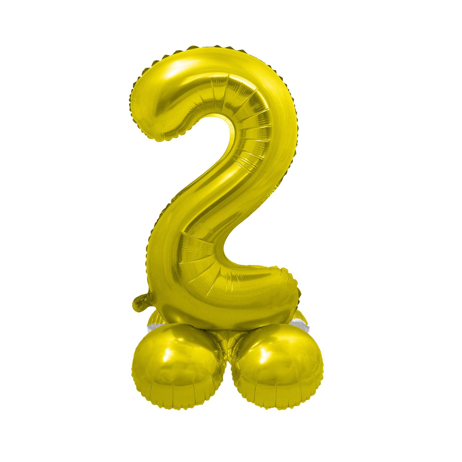 Folienballon Stehend Zahl 2 Gold 22"
