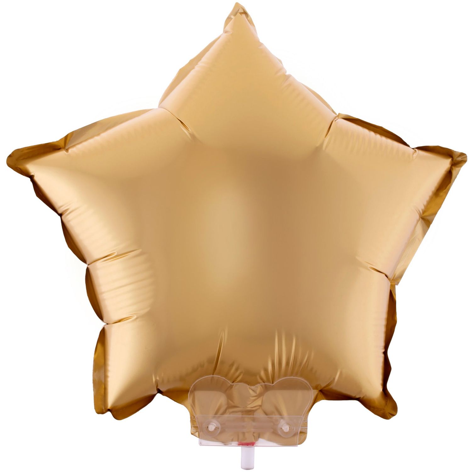 Folienballon Stern 11" mit Stab Chrome Gold
