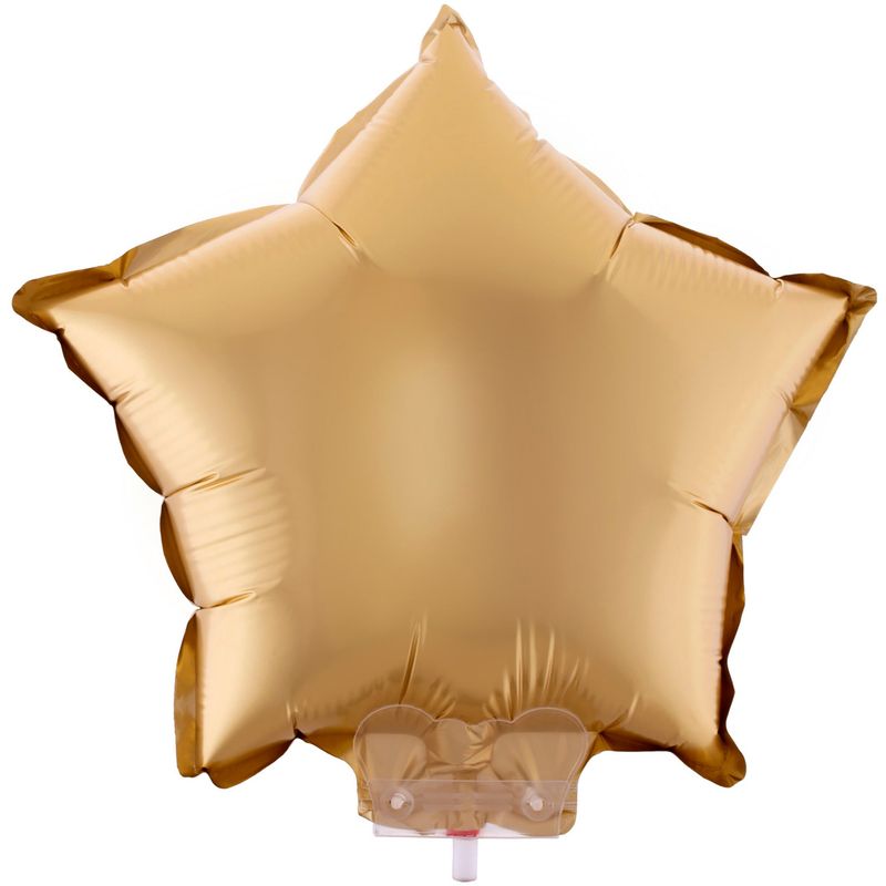 Folienballon Stern 11" mit Stab Chrome Gold