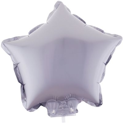 Folieballon 28cm met stokje ster chroom Zilver Folieballon 28cm met stokje ster chroom Zilver