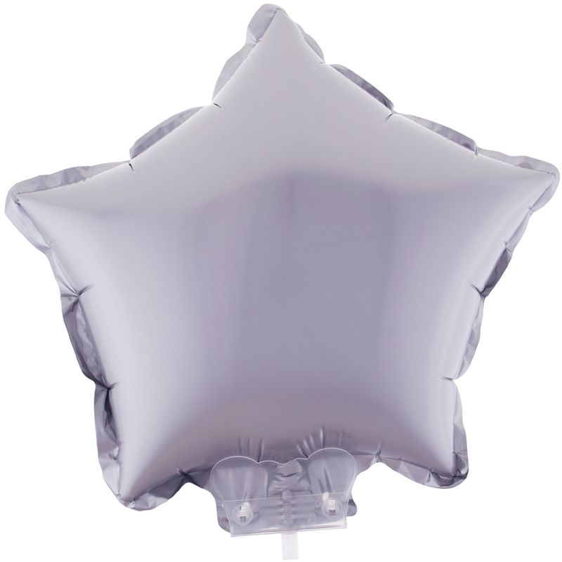 Folienballon Stern 11" mit Stab Chrome Silber