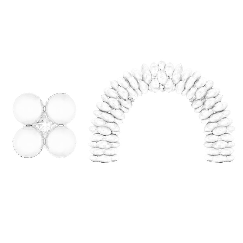 10 Folienballons Rund 43cm Weiß für Ballonbogen