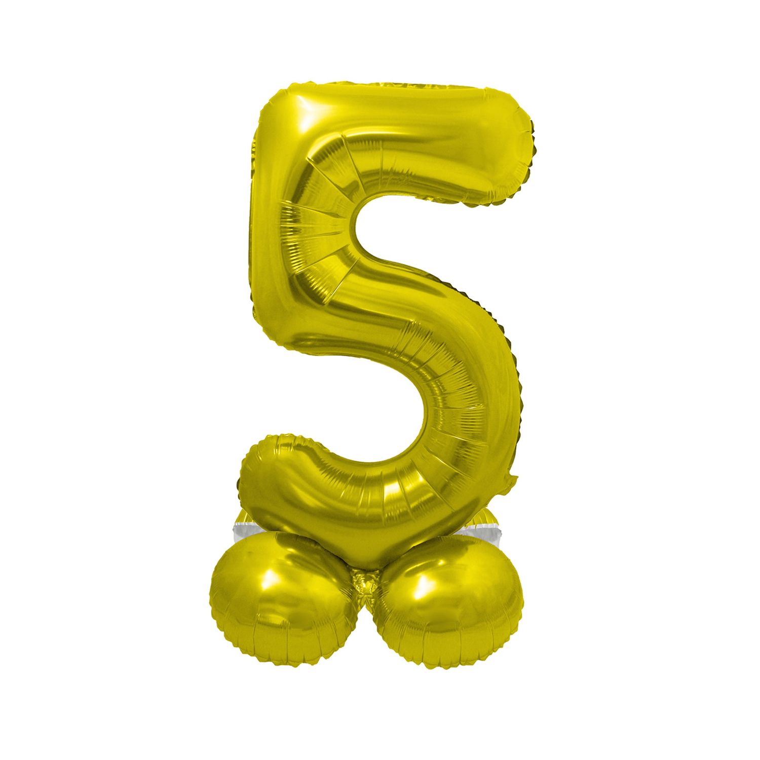 Folienballon Stehend Zahl 5 Gold 22"