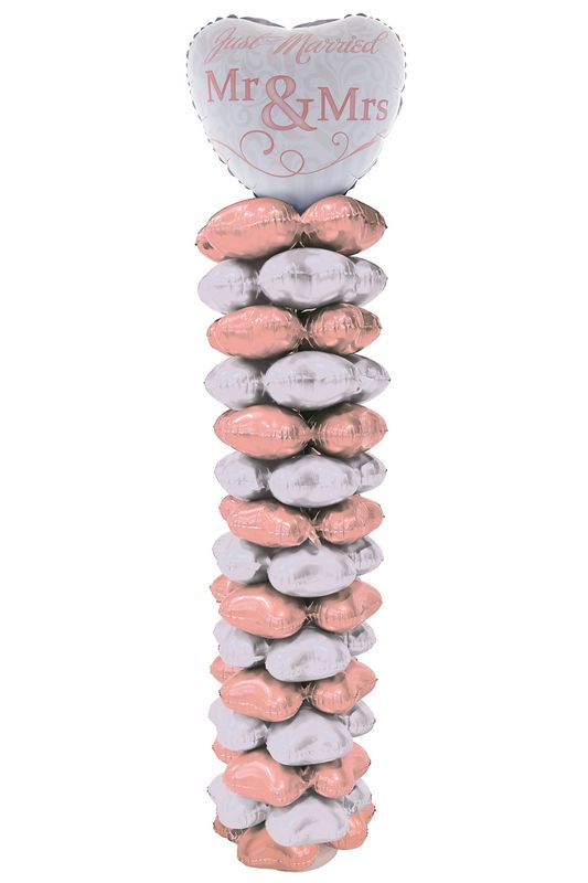 Stand met 16 folieballonnen huwelijk Stand met 16 folieballonnen huwelijk