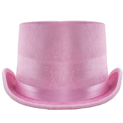 Zylinderhut Lederoptik Rosa