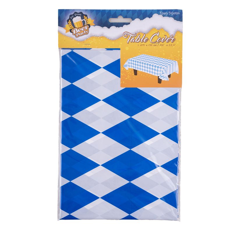 Tafellaken wit blauw