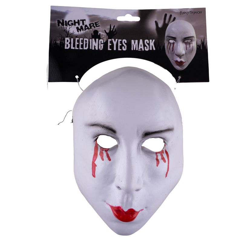 Masker wit met bloedende ogen
