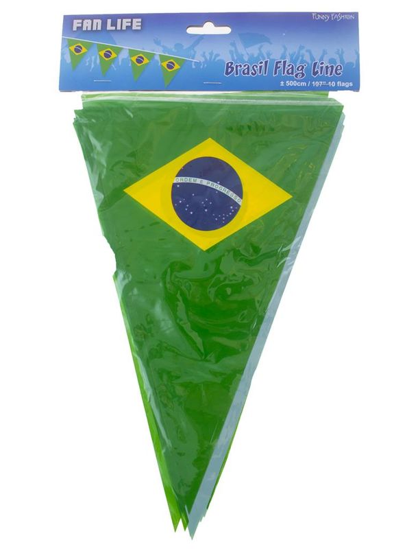 Vlaggenlijn 5 m 10 vlaggen Brazilië
