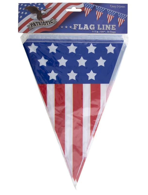Vlaggenlijn 5m 10 vlaggen USA