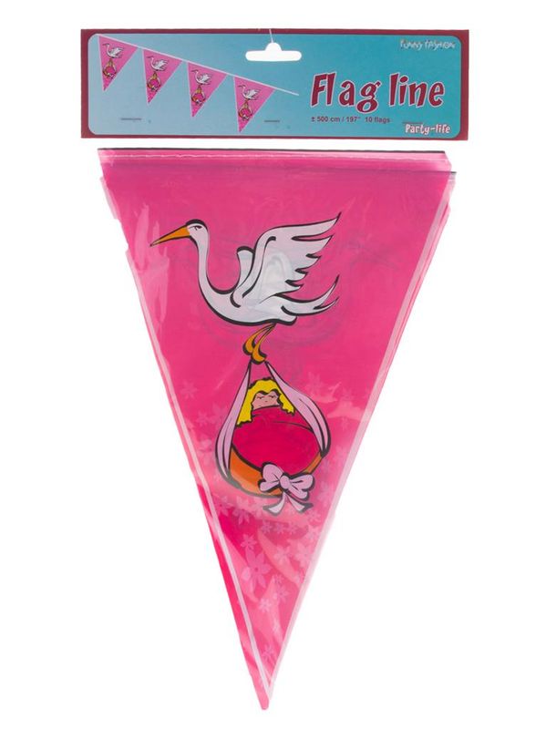 Wimpelkette Baby 5m Rosa