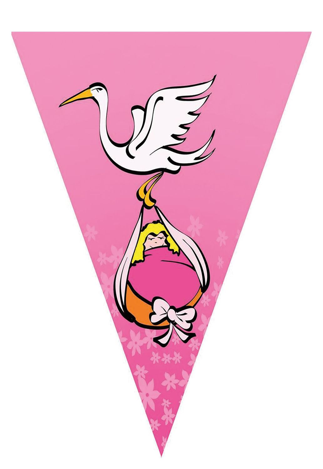 Vlaggenlijn baby 5 m 10 vlaggen roze