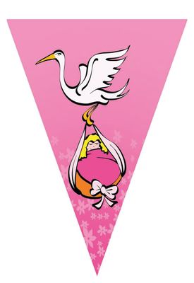 Wimpelkette Baby 5m Rosa