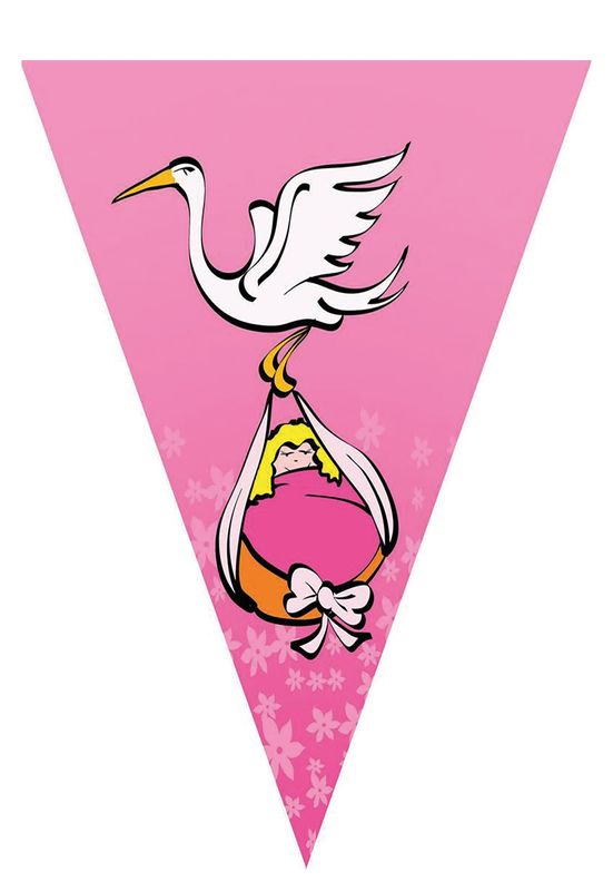 Wimpelkette Baby 5m Rosa