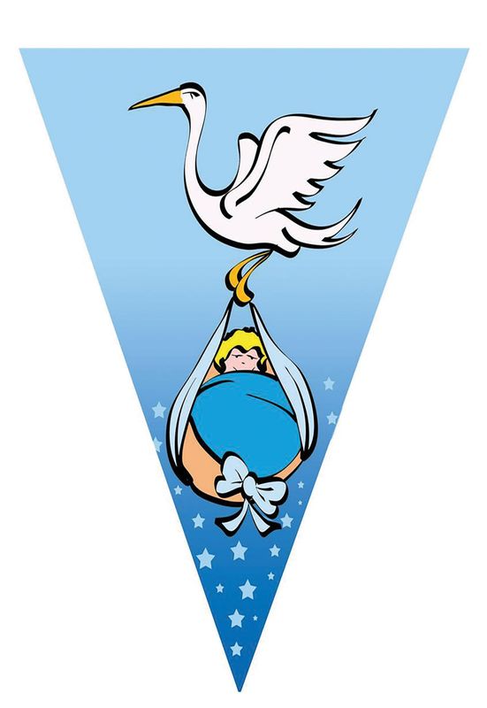 Wimpelkette Baby 5m Blau