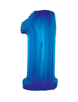 XXL Folienballon Zahl 1 Blau 102cm
