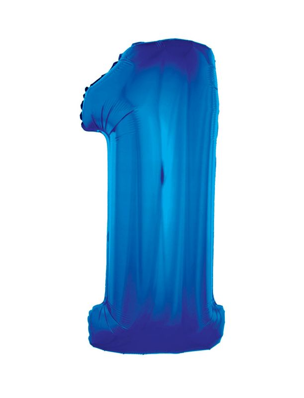XXL Folienballon Zahl 1 Blau 102cm