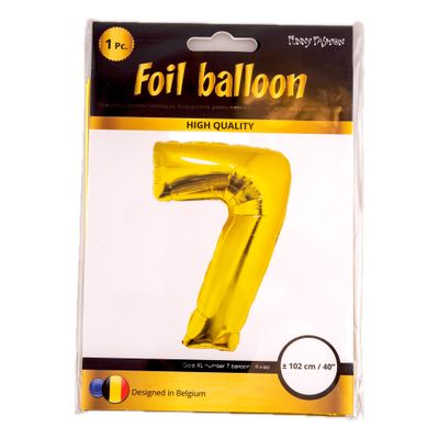 XXL Folienballon Zahl 7 Gold 102cm