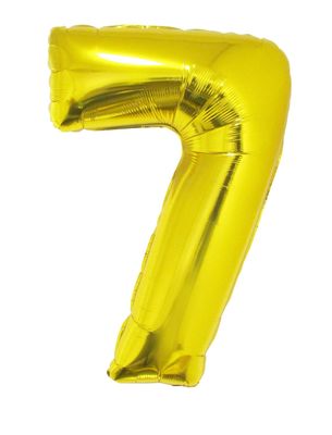 XXL Folienballon Zahl 7 Gold 102cm