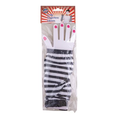 Handschoenen zonder vingers wit zwart