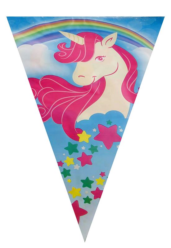 Vlaggenlijn 5 m 10 vlaggen eenhoorn